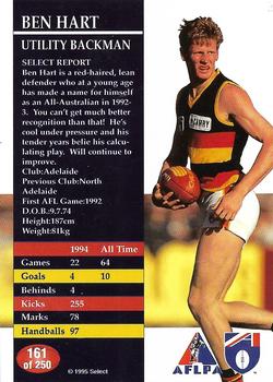 1995 Select AFL #161 Ben Hart Back